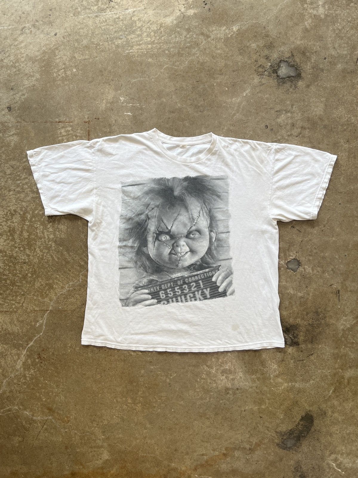 Vintage Vintage Mugshot Chucky Movie Promo Tee XXL Size US XXL / EU 58 / 5 - 2 Thumbnail