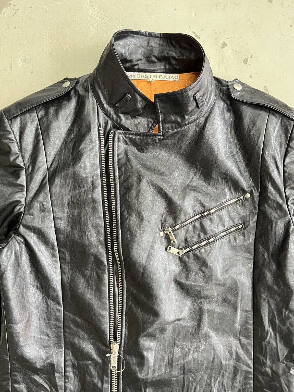 Jean Charles De Castelbajac Rare Je De Castelbajac Double Collar Leather Long Coat Size US M / EU 48-50 / 2 - 4 Thumbnail
