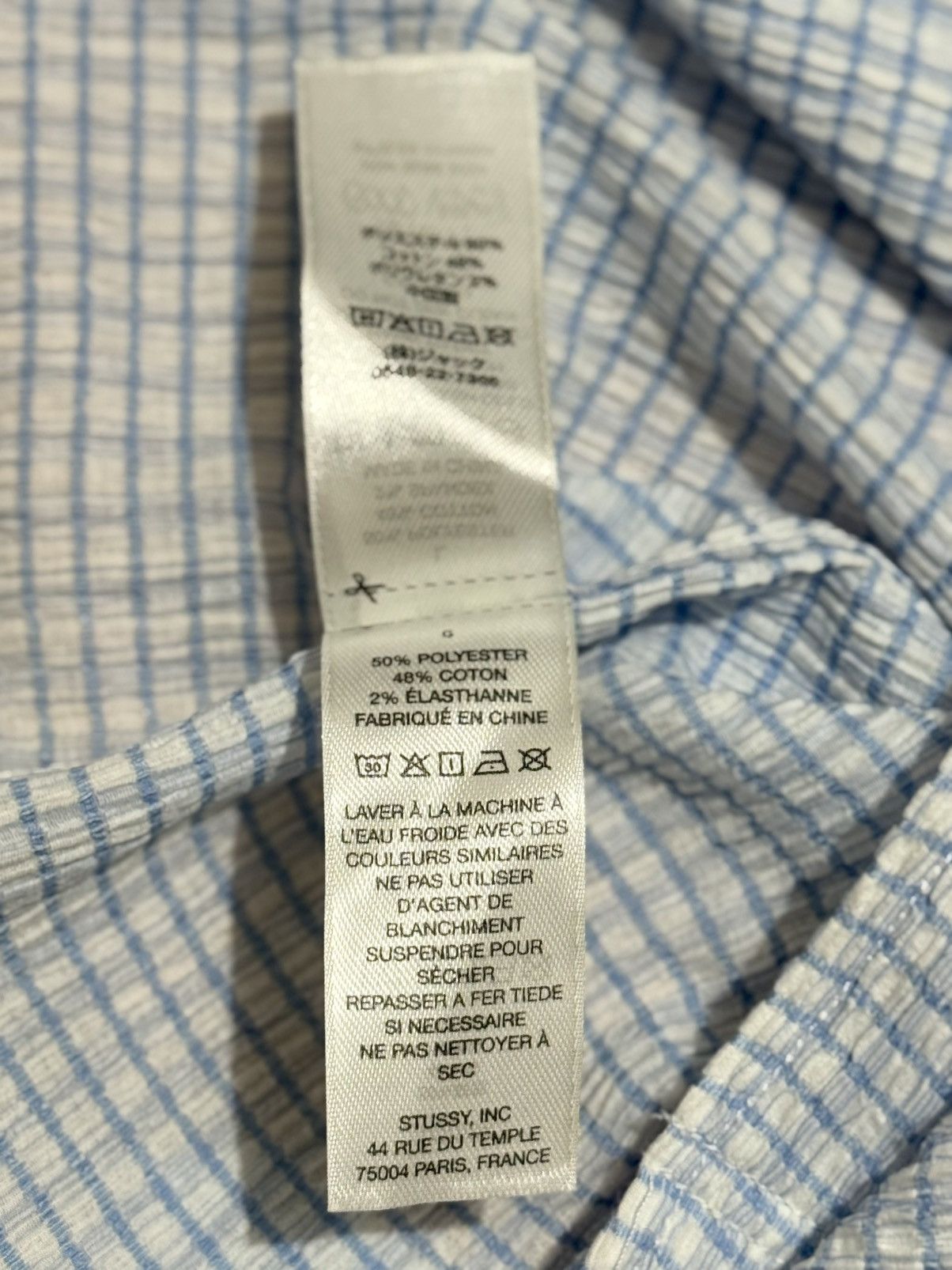 Stussy Stussy Boxy Flat Crinkled Hem Shirt Blue Check Size US L / EU 52-54 / 3 - 8 Thumbnail