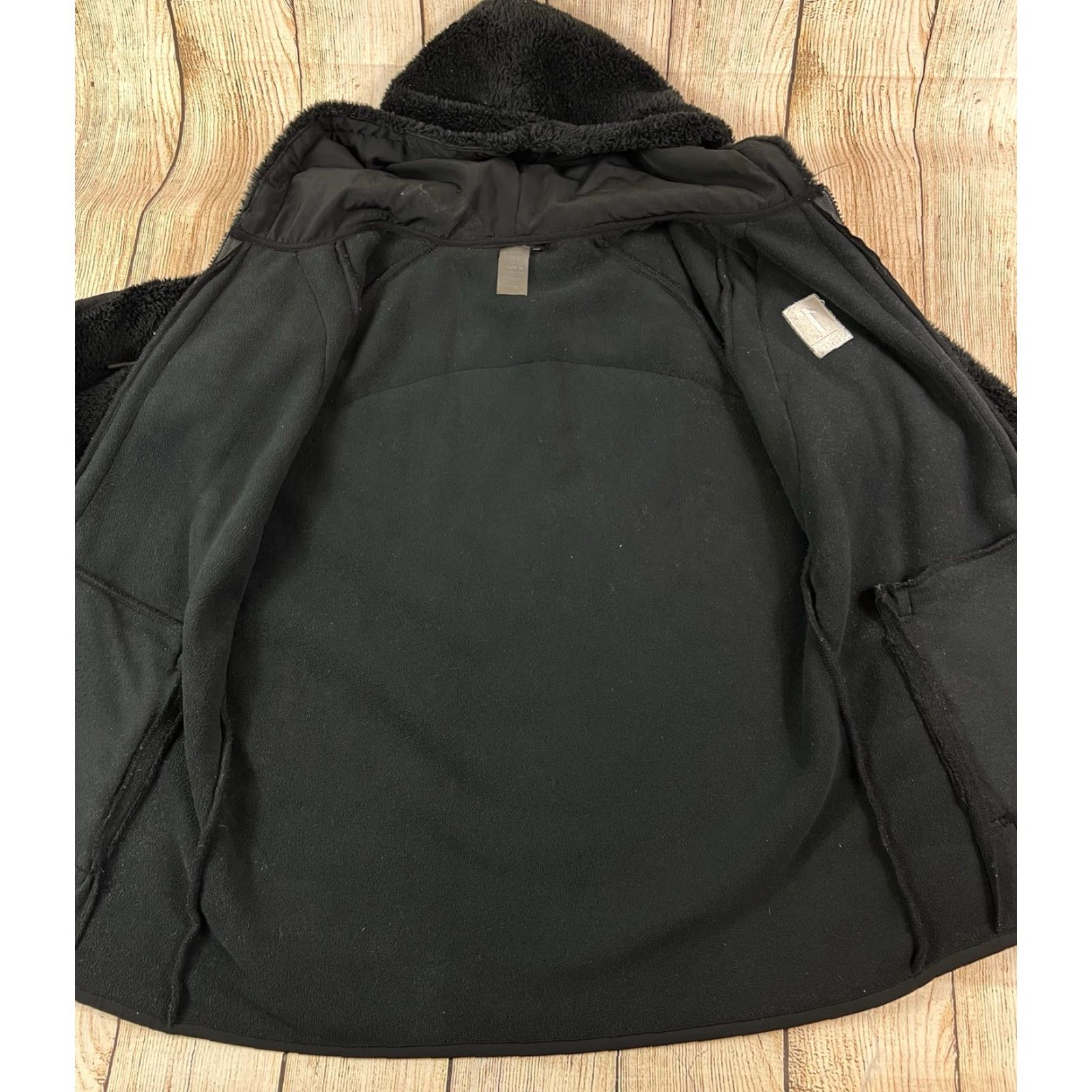 Vintage 1st Phorm Women’s Jacket Black Sherpa Fleece Full Zip Hooded Size M Size M / US 6-8 / IT 42-44 - 6 Thumbnail