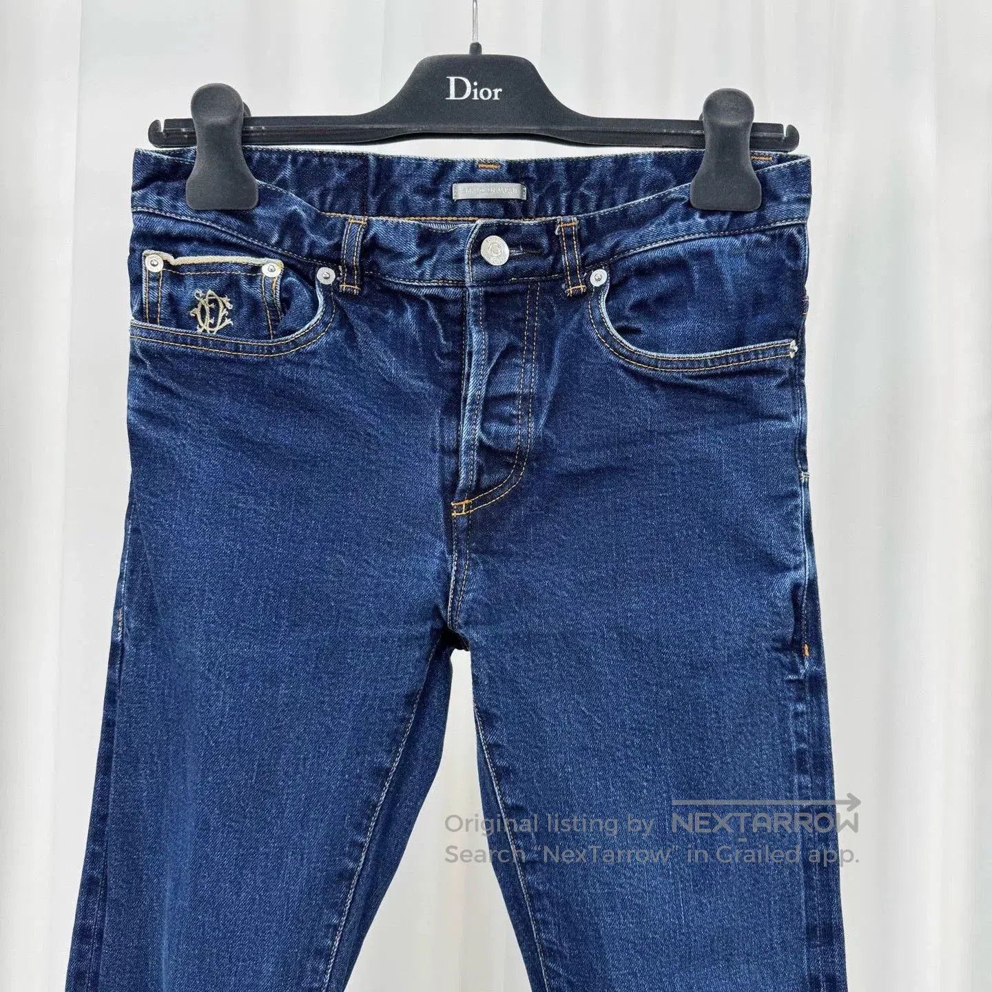 Dior Dior Gold Thread Embroidered Washed Denim Pants. Size 28" / US 6 / IT 42 - 3 Thumbnail