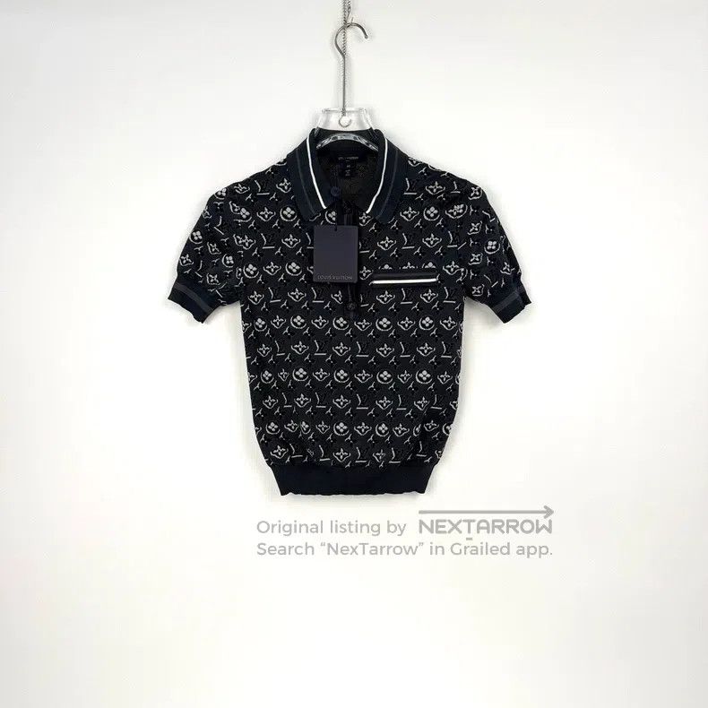 Louis Vuitton Louis Vuitton Dark grey full logo mulberry silk short slee Size XS / US 0-2 / IT 36-38 - 3 Thumbnail
