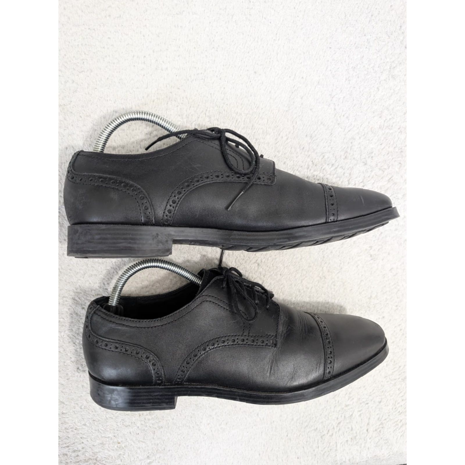 Cole Haan Cole Haan Jefferson Grandos Cap Toe Oxfords Mens Black Leather Size 9 M Knit? Size ONE SIZE - 3 Thumbnail