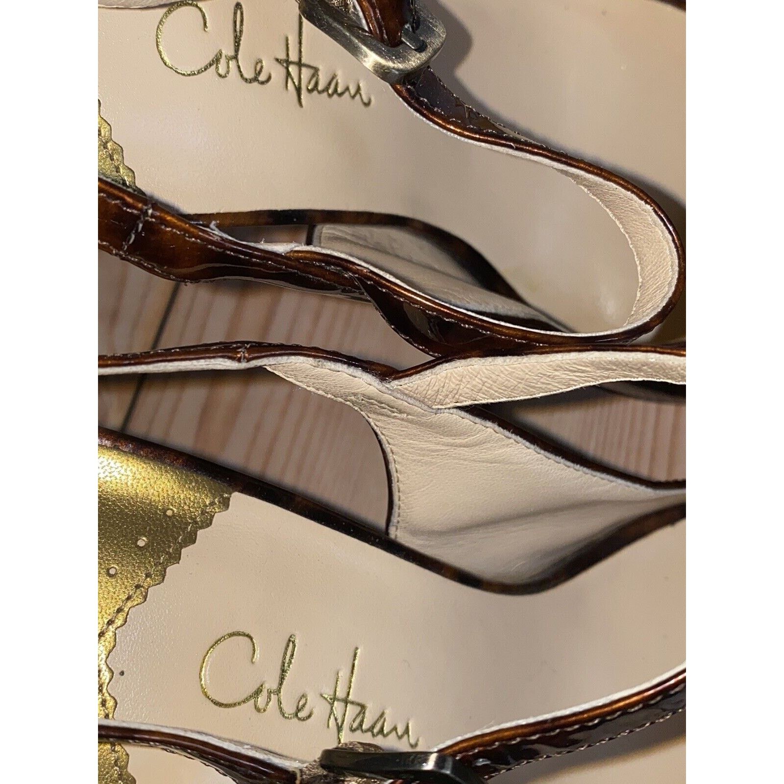 Cole Haan Cole Haan Faux Tortoise High Heels Size 9.5 Slingback Sandal Size US 9.5 / IT 39.5 - 3 Thumbnail