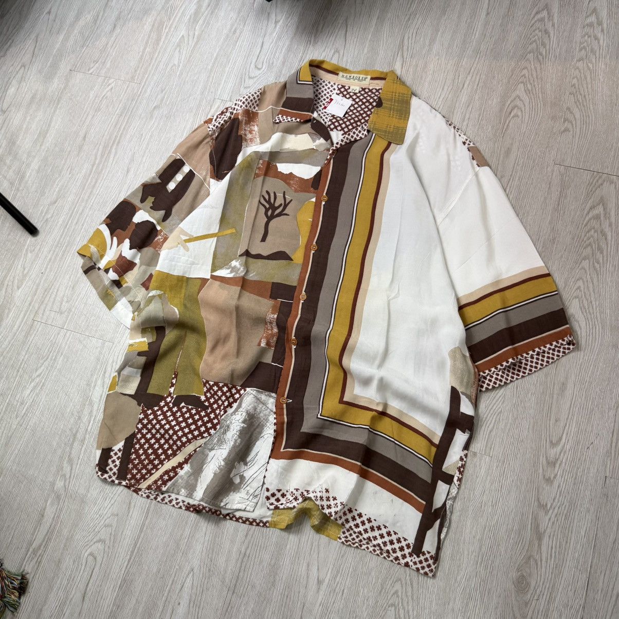 Vintage New boxer italy vintage pattern abstark button shirt Size US XXL / EU 58 / 5 - 2 Thumbnail
