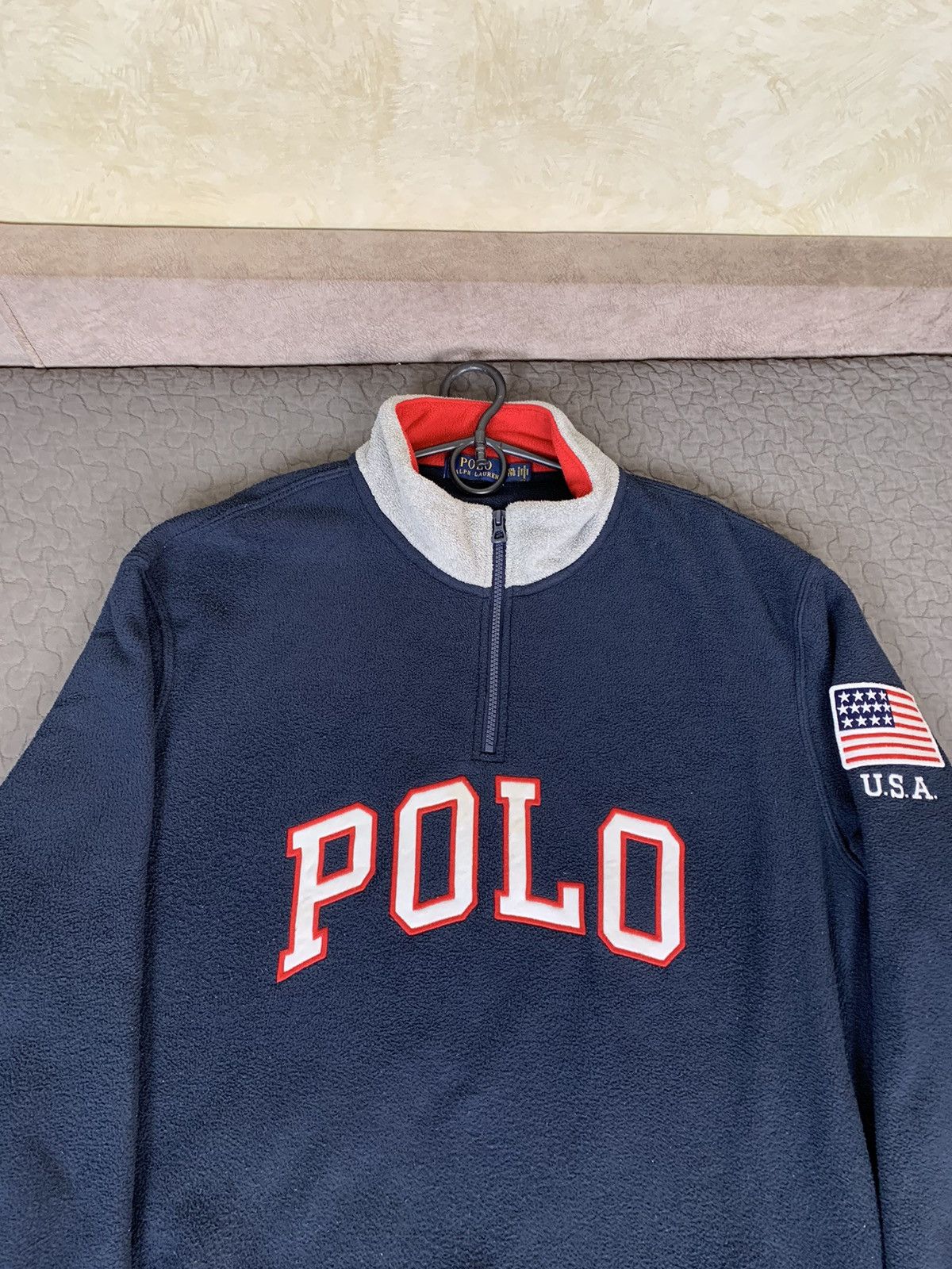 Polo Ralph Lauren Polo Ralph Lauren USA Big Logo Fleece Pullover Size US XXL / EU 58 / 5 - 2 Thumbnail