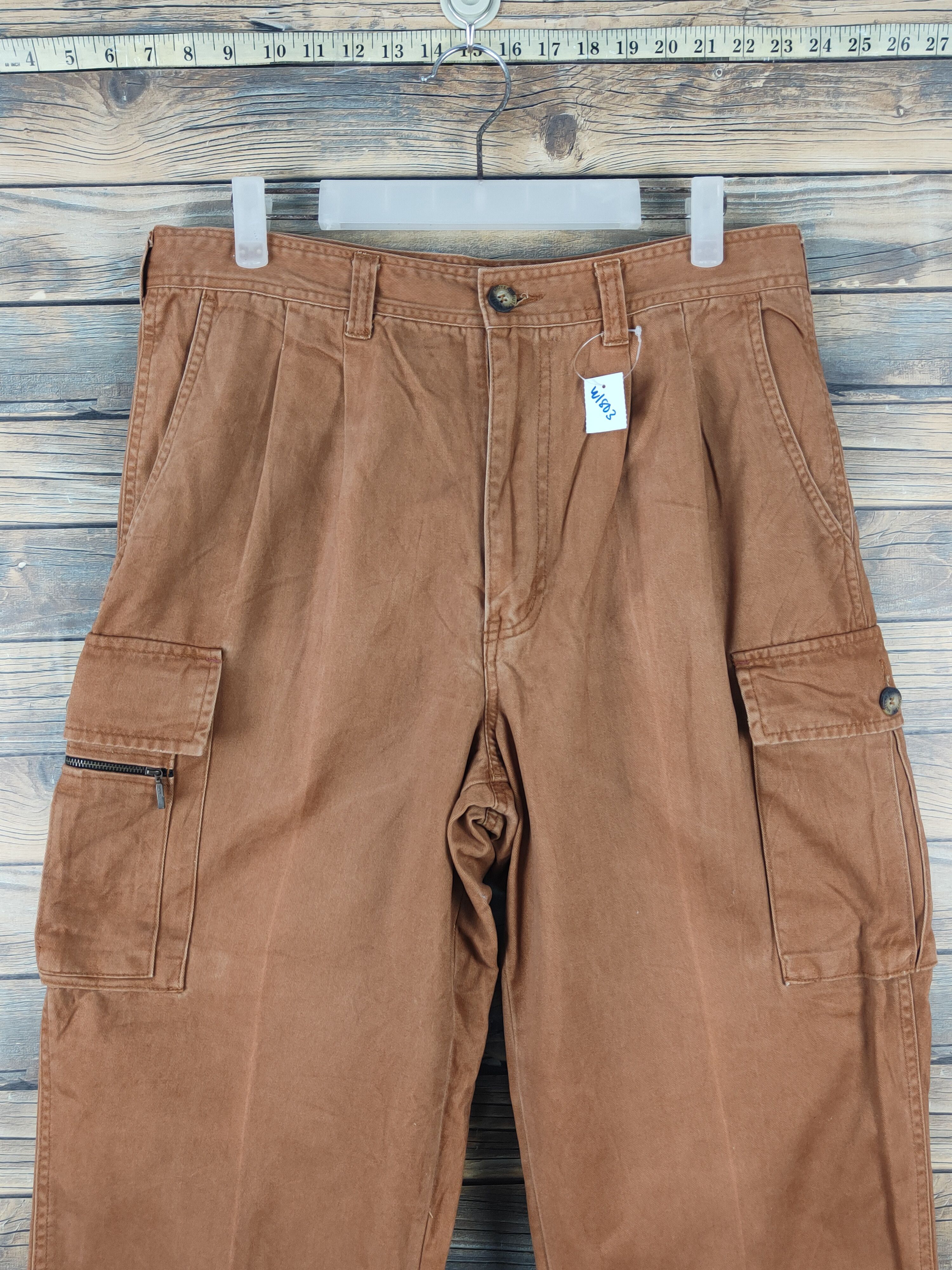 Japanese Brand Muteki Dark Orange Multipocket Tactical Cargo Pants #W1803 Size US 32 / EU 48 - 2 Thumbnail