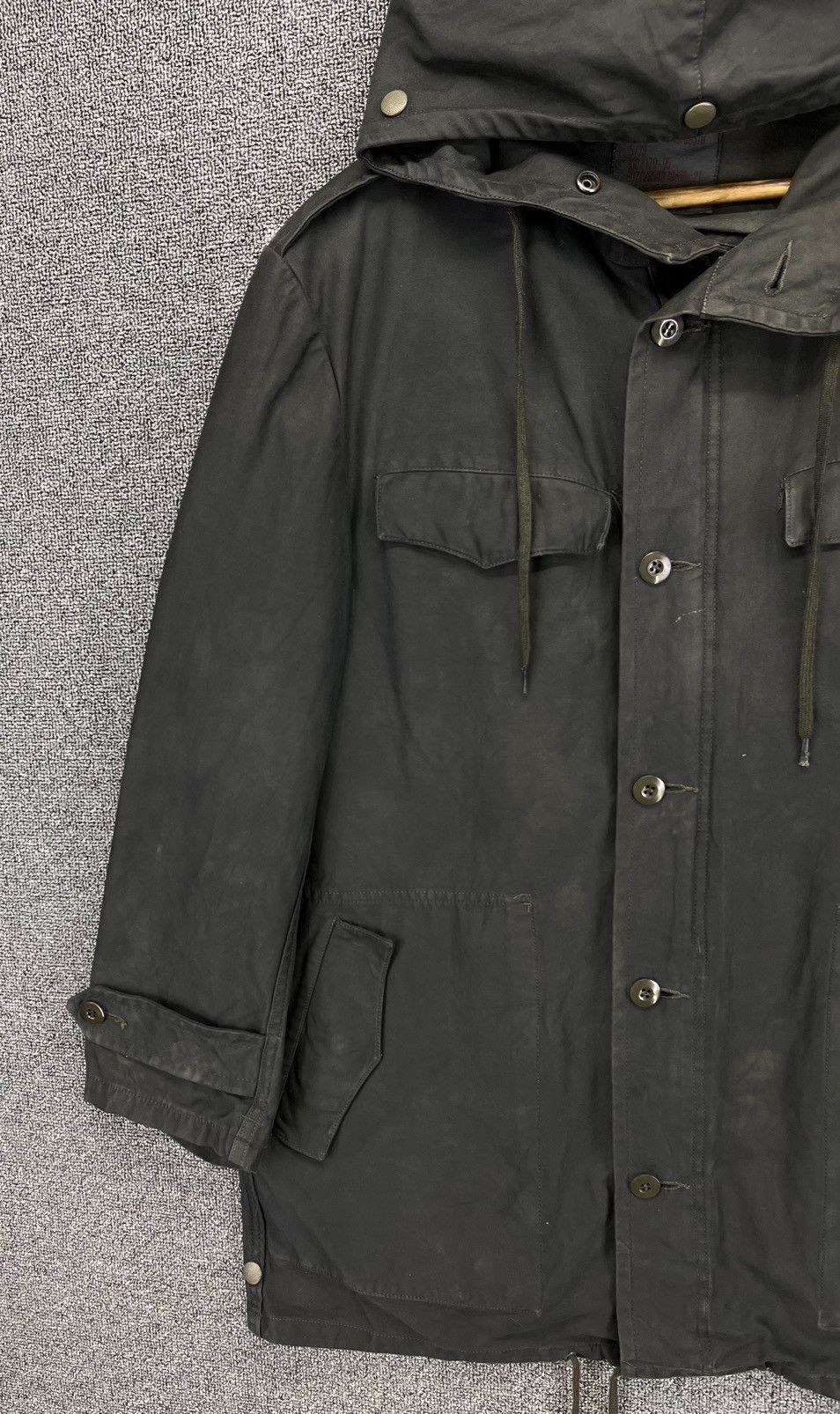 Vintage Vintage 90s Humme GMBH Military Army Hooded Jacket Size US L / EU 52-54 / 3 - 3 Thumbnail