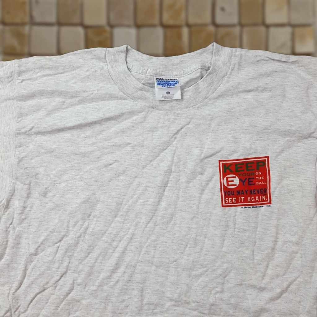 Gildan VINTAGE Golf T-Shirt Mens L Heather Gray 90s Funny Retro Short Sleeve Gildan Graphic Print Size US L / EU 52-54 / 3 - 1 Thumbnail