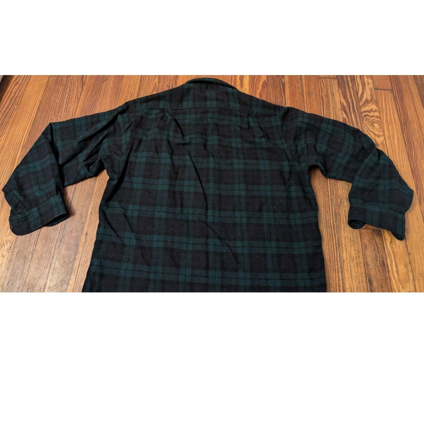 Pendleton Pendleton 60s 70s Wool Green Plaid Button Down Shirt 17.5 Size US XL / EU 56 / 4 - 4 Thumbnail