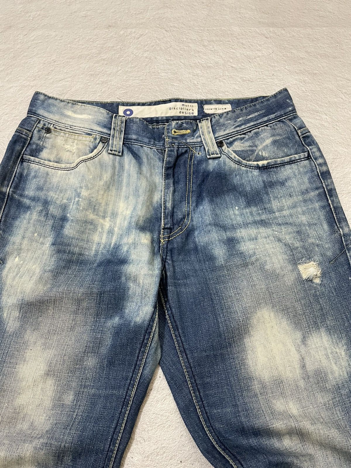Hysteric Glamour 2000s Japanese Brand Acid Washed Denim Y2K Embroidered Size US 32 / EU 48 - 3 Thumbnail