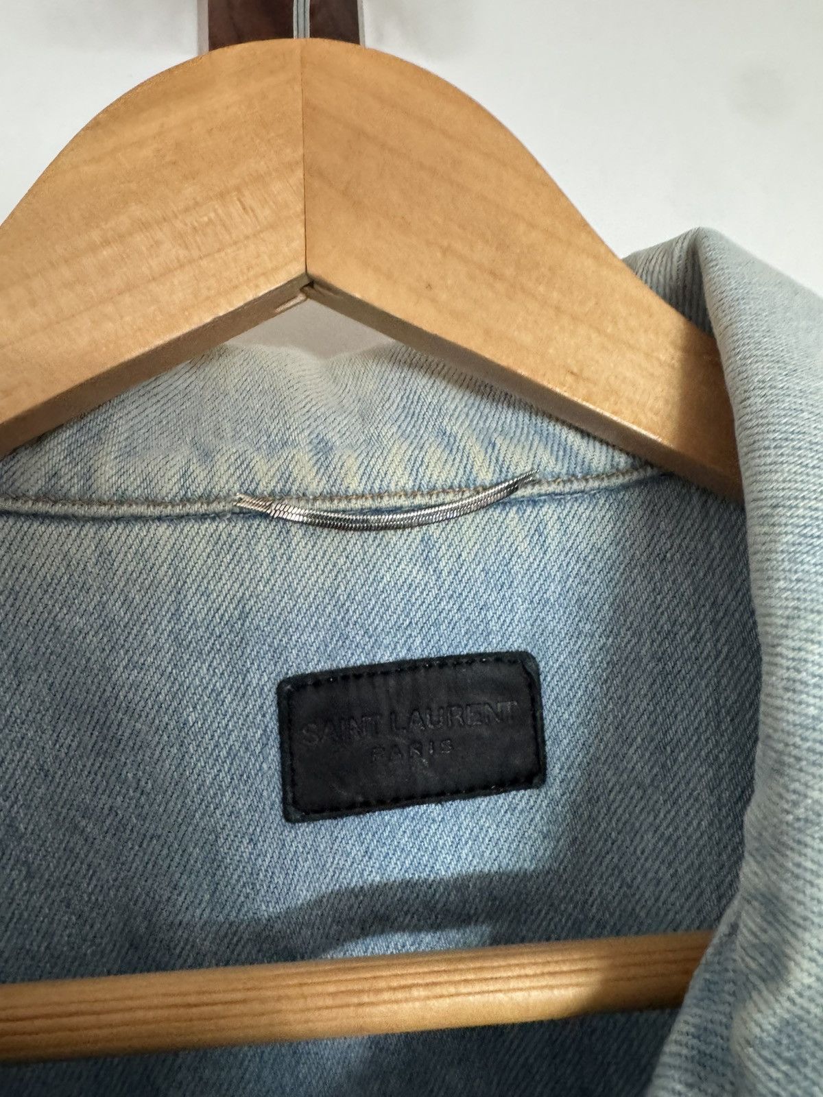Saint Laurent Paris Hedi 2013 Lightwash Denim Jacket Size US M / EU 48-50 / 2 - 2 Thumbnail