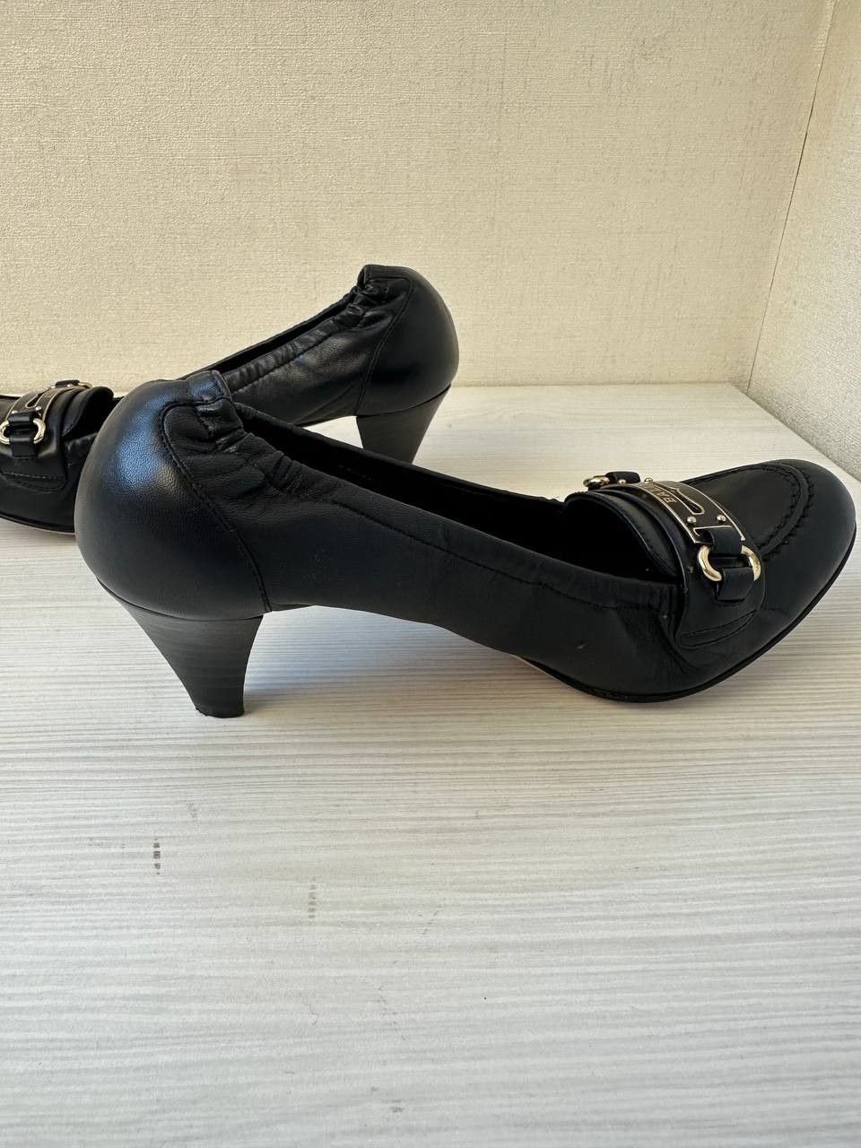 Bally × Leather Bally Black Leather Heeled Loafers Women’s Made in Italy Size US 5.5 / IT 35.5 - 5 Thumbnail