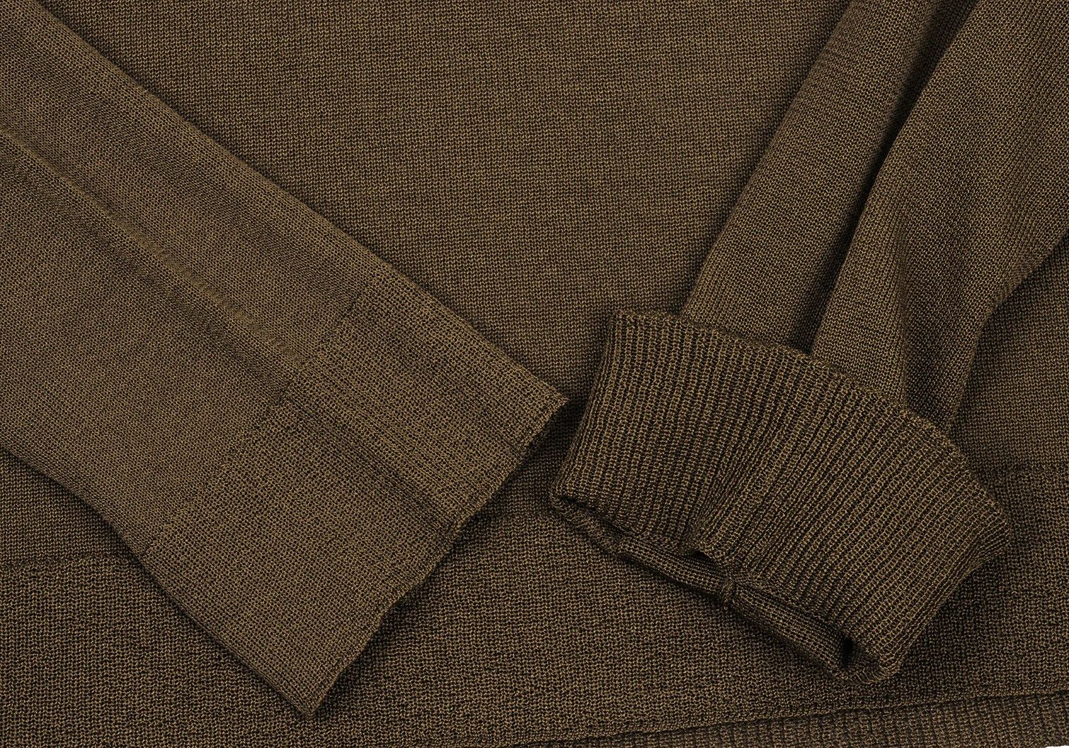 Comme des Garcons Homme Plus V-Neck Sheer Stretch Knit Sweater in Khaki, Size M Size US M / EU 48-50 / 2 - 7 Thumbnail