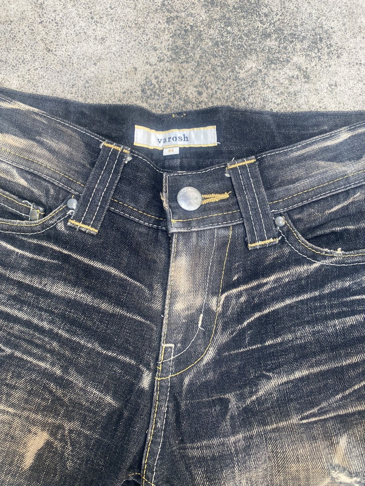 If Six Was Nine × Japanese Brand Flare Jeans Varosh Honeycomb Mud Painted Bootcut Size US 32 / EU 48 - 10 Thumbnail