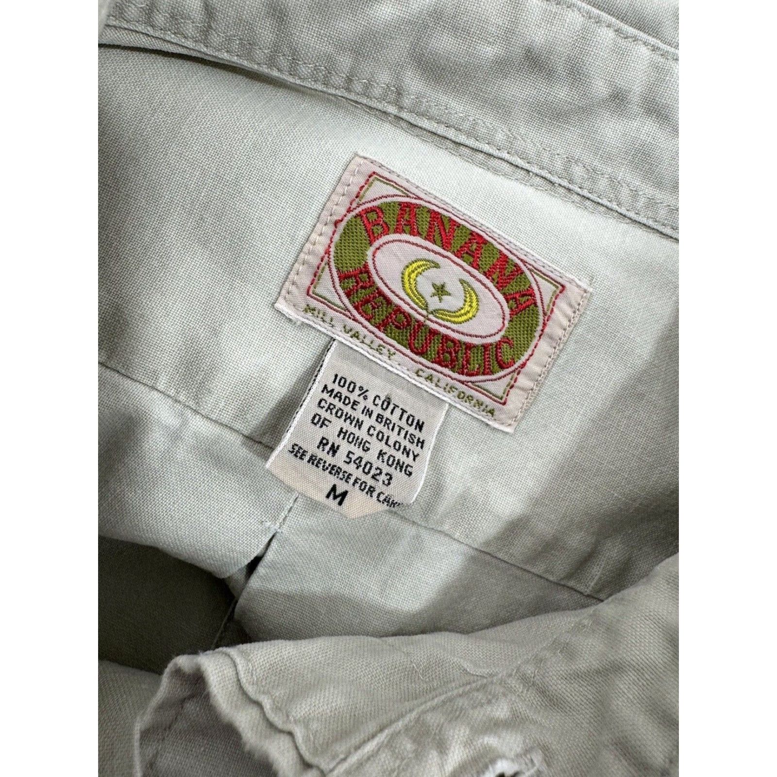 Banana Republic BANANA REPUBLIC Vintage CLASSIC SAFARI Mens S/M Shirt - Button-Up Short Sleeve Beige / Tan J17 Size US M / EU 48-50 / 2 - 5 Thumbnail