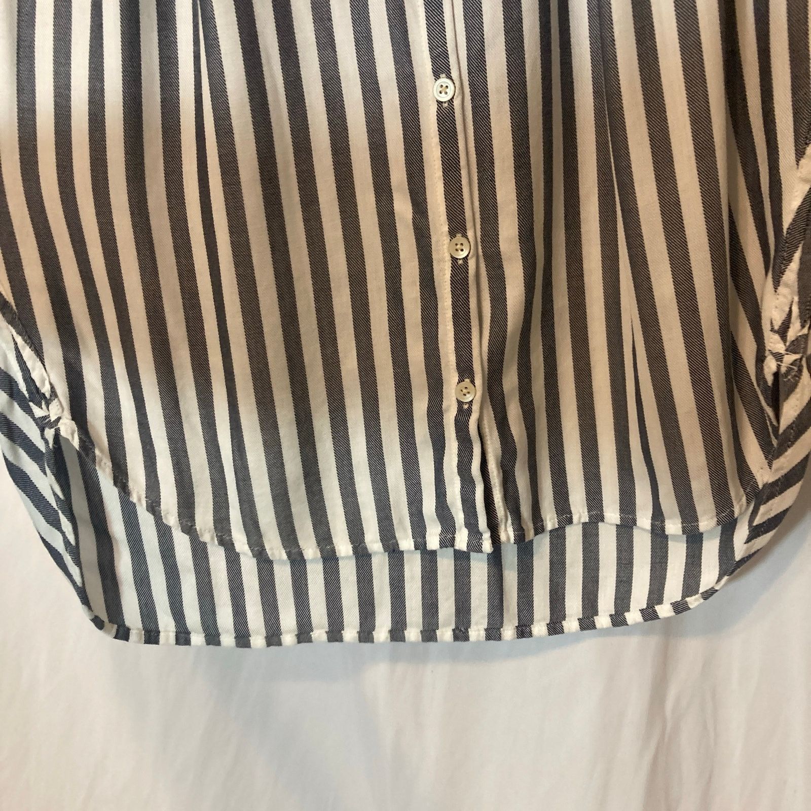 Madewell Madewell Blue White Striped Button Up Shirt Blouse Top Size XS / US 0-2 / IT 36-38 - 7 Thumbnail
