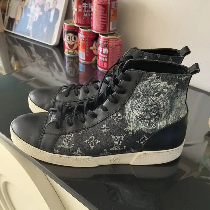 Louis Vuitton Louis Vuitton Blue High-Top Sneakers -2508 Size US 8 / EU 41 - 1 Thumbnail