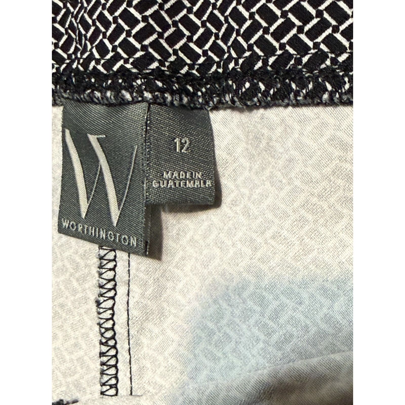 Worthington Worthington Pants Women's Size 12 Black White Skinny High Rise Pull On Jeans? Size 34" / US 12 / IT 48 - 5 Thumbnail