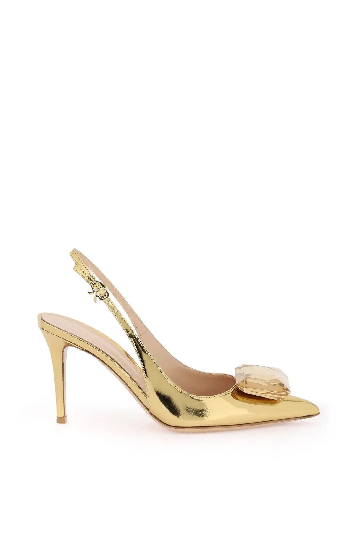image of Gianvito Rossi O1S22I1N1223 Jaipur Slingback Pumps In Gold Shoes, Women's (Size 7)