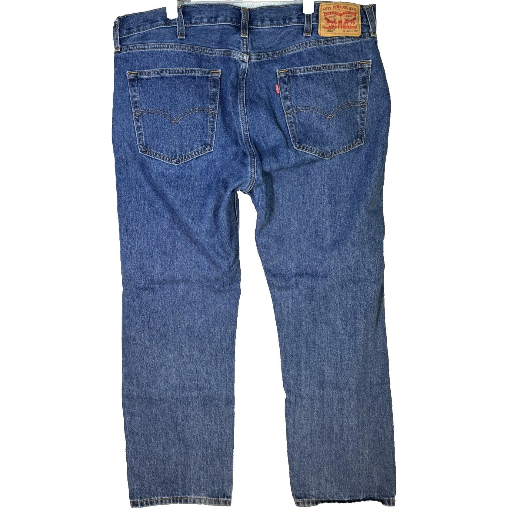 Levi's Levi's 505 Jeans Mens 40x30 Blue Medium Wash Straight Denim 5-Pocket Zip Fly Regular Rise Size US 40 / EU 56 - 2 Thumbnail