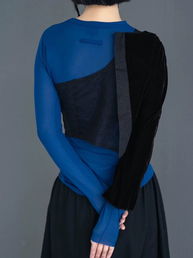 Comme des Garcons Comme Des Garcons Velvet paneled asymmetric top Size M / US 6-8 / IT 42-44 - 6 Thumbnail
