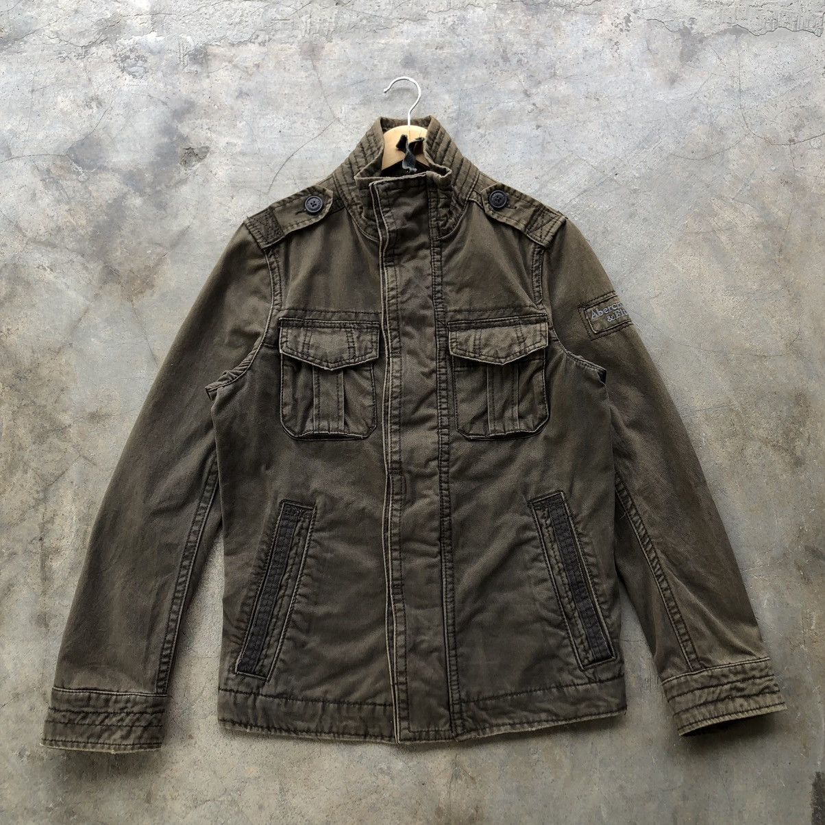 Abercrombie & Fitch ABERCROMBIE BUTTON ZIPPER MILITARY