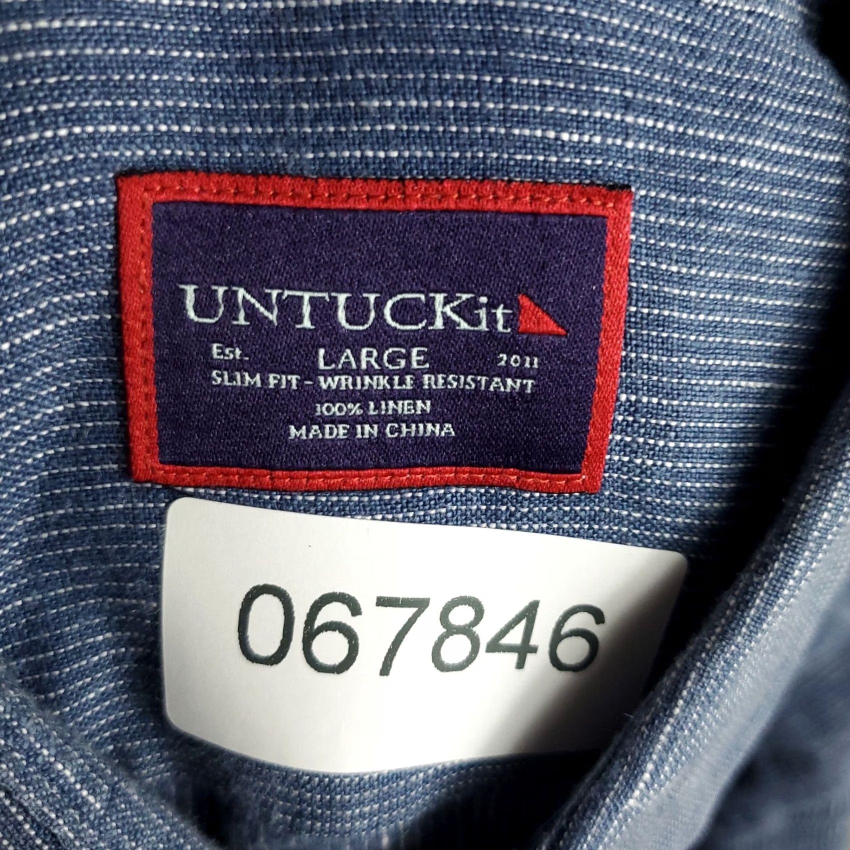 UNTUCKit UNTUCKit Shirt Mens L Blue Linen Casual Button Up Short Sleeve Shirt Size US L / EU 52-54 / 3 - 6 Thumbnail