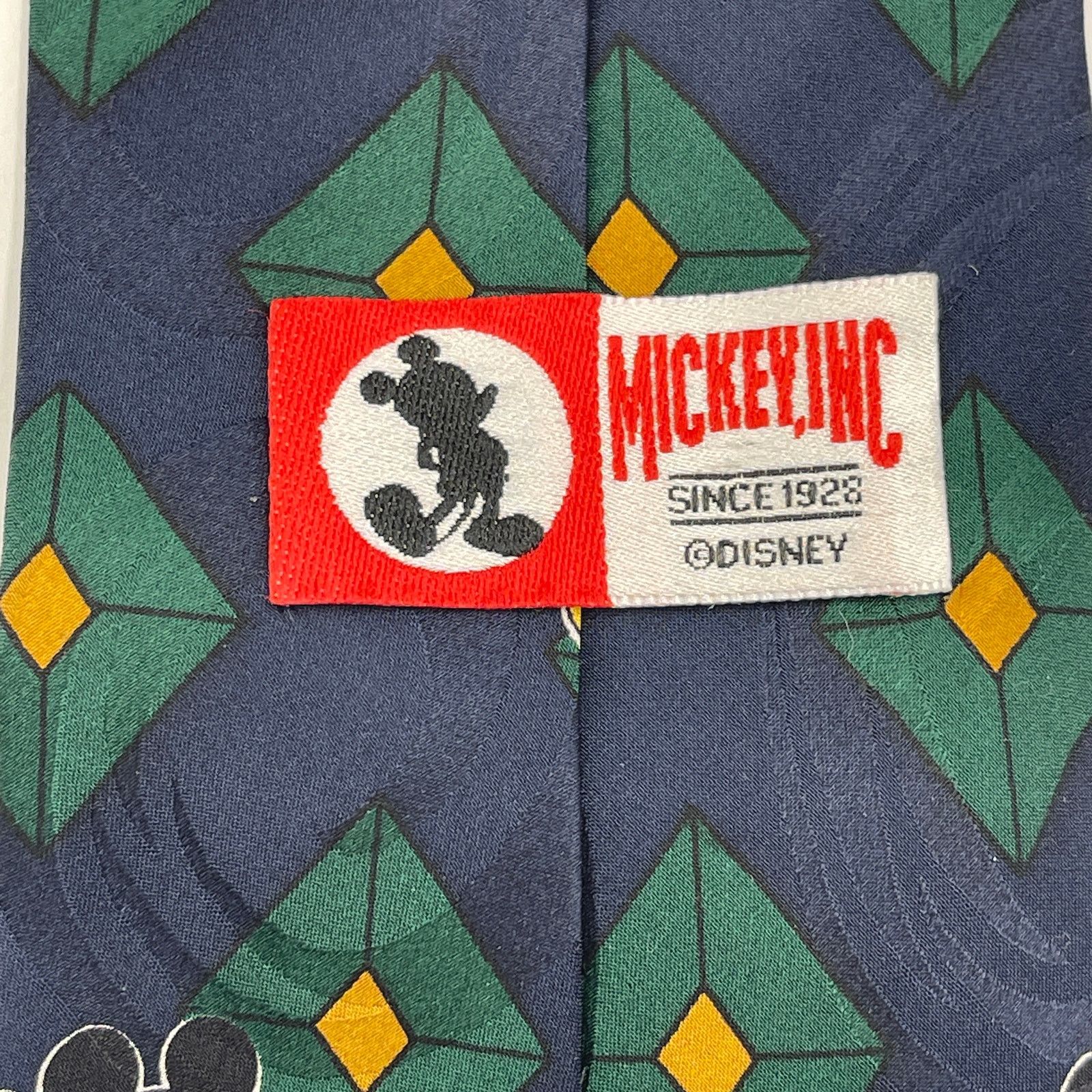 Disney Disney Mickey Inc Silk Tie Vintage 90s Neckwear Navy Blue Size ONE SIZE - 3 Thumbnail