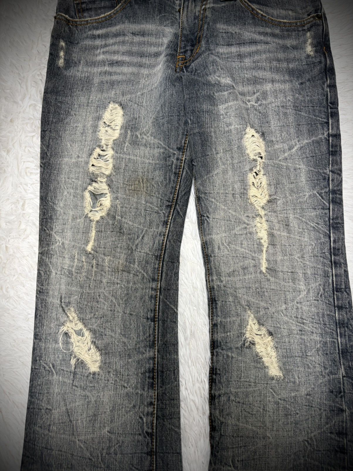 If Six Was Nine Rare Semantic Design acid wash distressed bootcut jeans Size US 29 - 2 Thumbnail