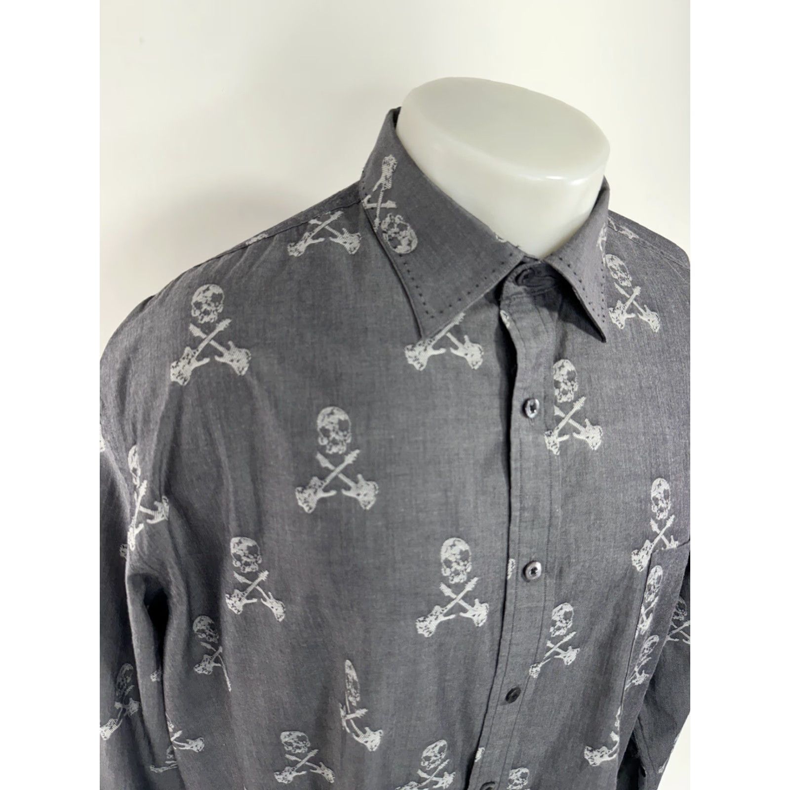 Nat Nast NAT NAST - SKULL & GUITAR CROSSBONES Rock & Roll Mens XL Shirt Size US XL / EU 56 / 4 - 2 Thumbnail