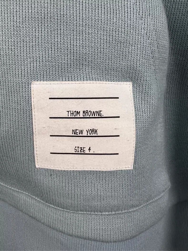 Thom Browne Thom Browne Misty Blue Knit Hooded Sweatshirt Size US XL / EU 56 / 4 - 3 Thumbnail