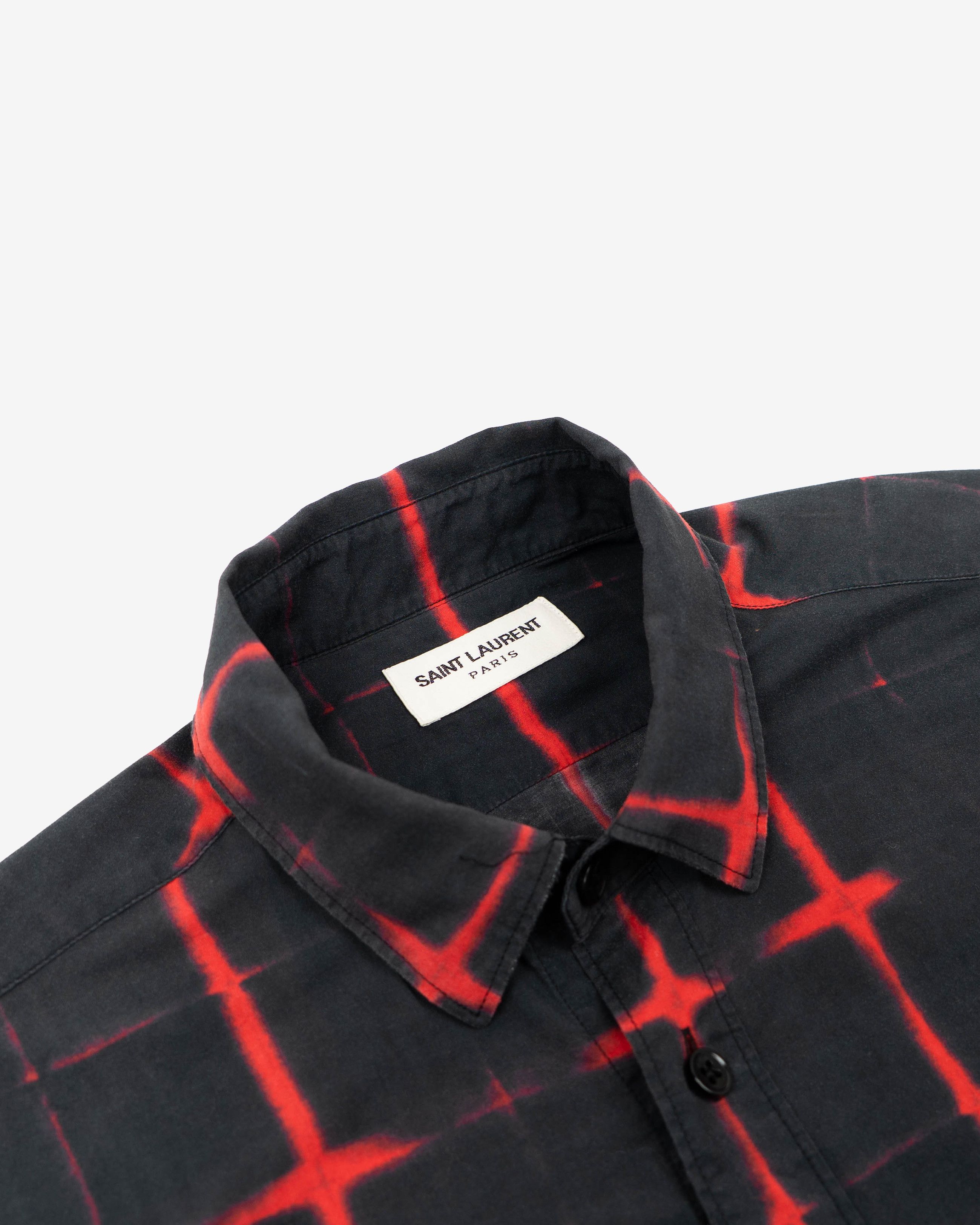 Saint Laurent Paris Red & Black Cotton Button Up Shirt Size US S / EU 44-46 / 1 - 8 Thumbnail