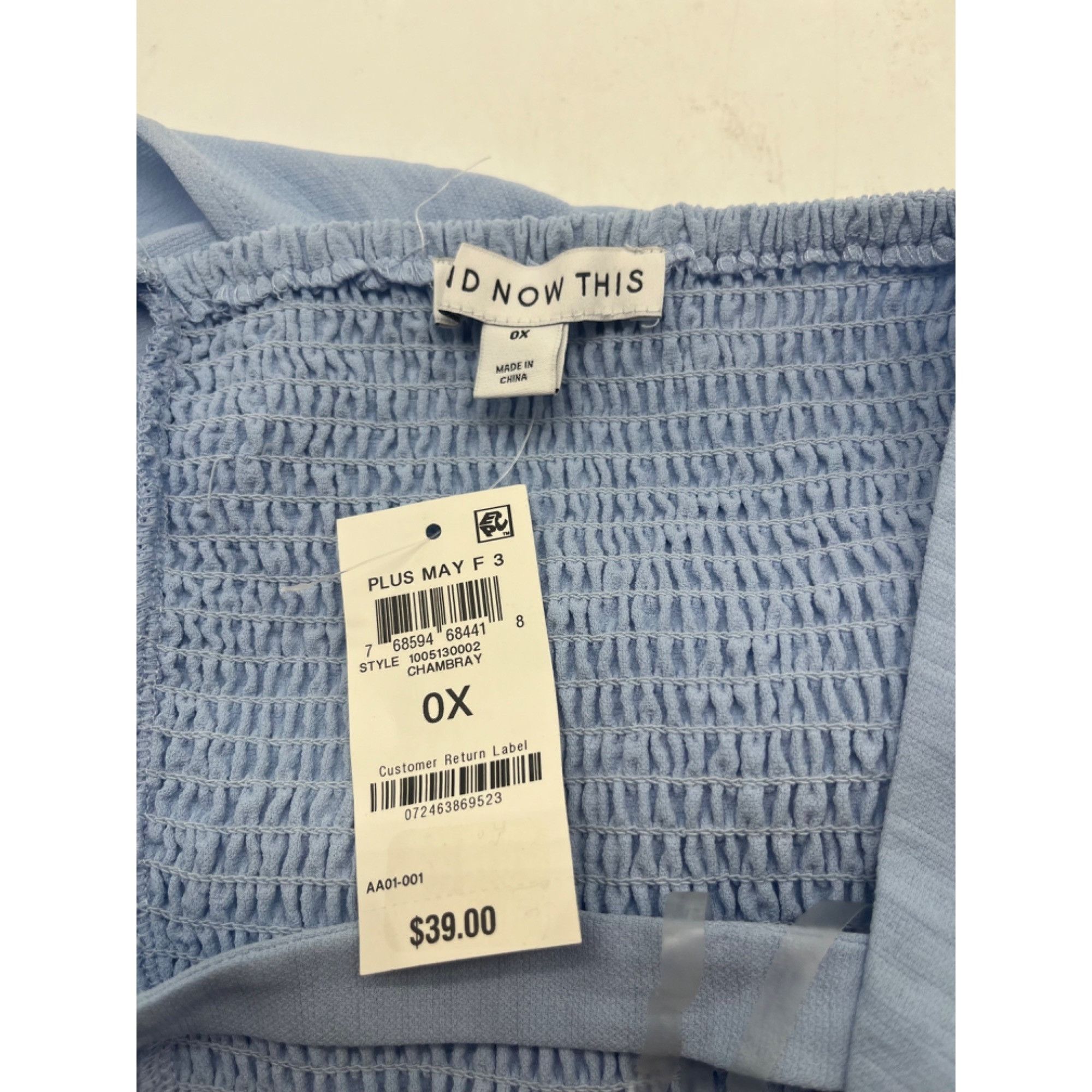 Other And Now This Plus Size Tie-Back Crop Top, Chambray Blue, OX Size ONE SIZE - 7 Thumbnail