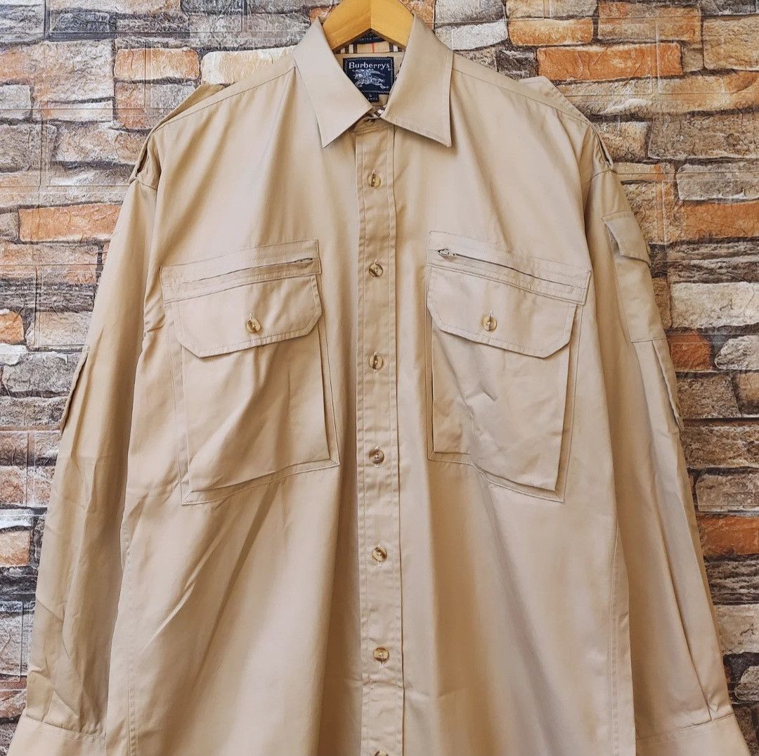 Burberry Vtg Burberry Work Shirt Long Sleeve Size US L / EU 52-54 / 3 - 3 Thumbnail