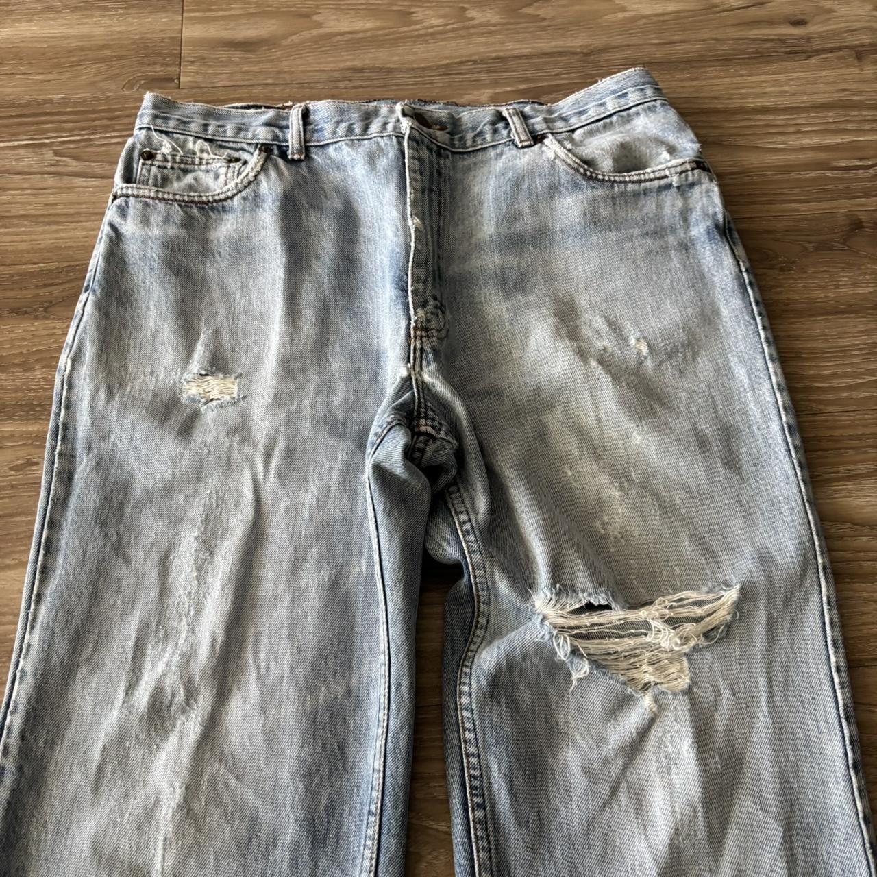 Japanese Brand Crazy Vintage Y2K/2000s Grunge Light Wash Distressed Denim Jeans! 34x30 Size US 34 / EU 50 - 5 Thumbnail