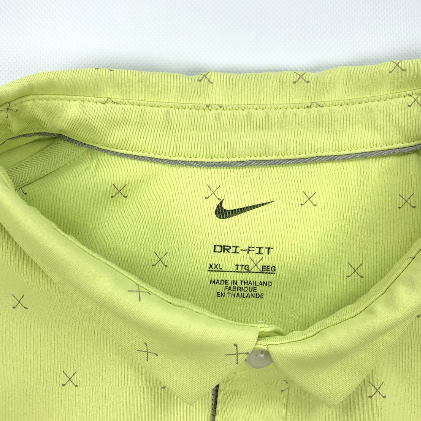 Nike Nike Dri-Fit Polo Shirt Mens 2XL Volt Green Embroidered Logo Golf Casual Activewear Shirt Size US XXL / EU 58 / 5 - 6 Thumbnail