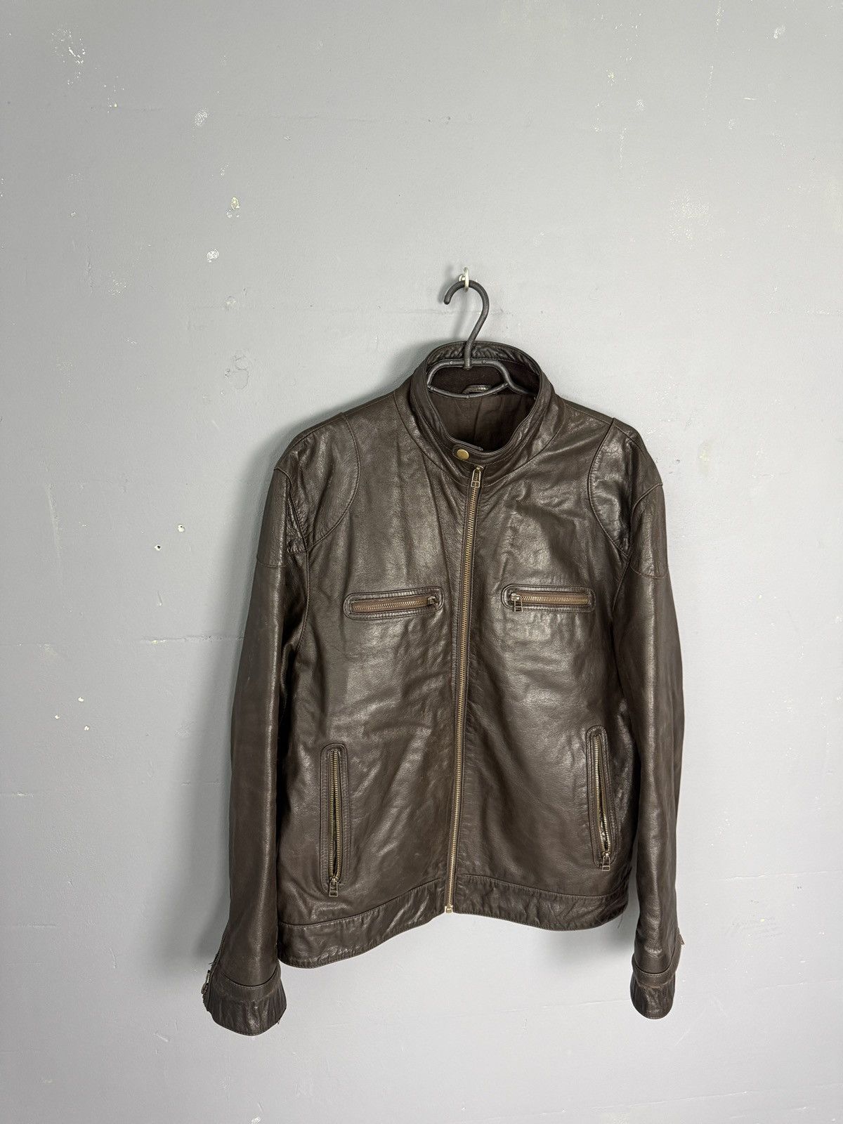 Vintage VINTAGE BROWN LEATHER JACKET Size US M / EU 48-50 / 2 - 1 Thumbnail