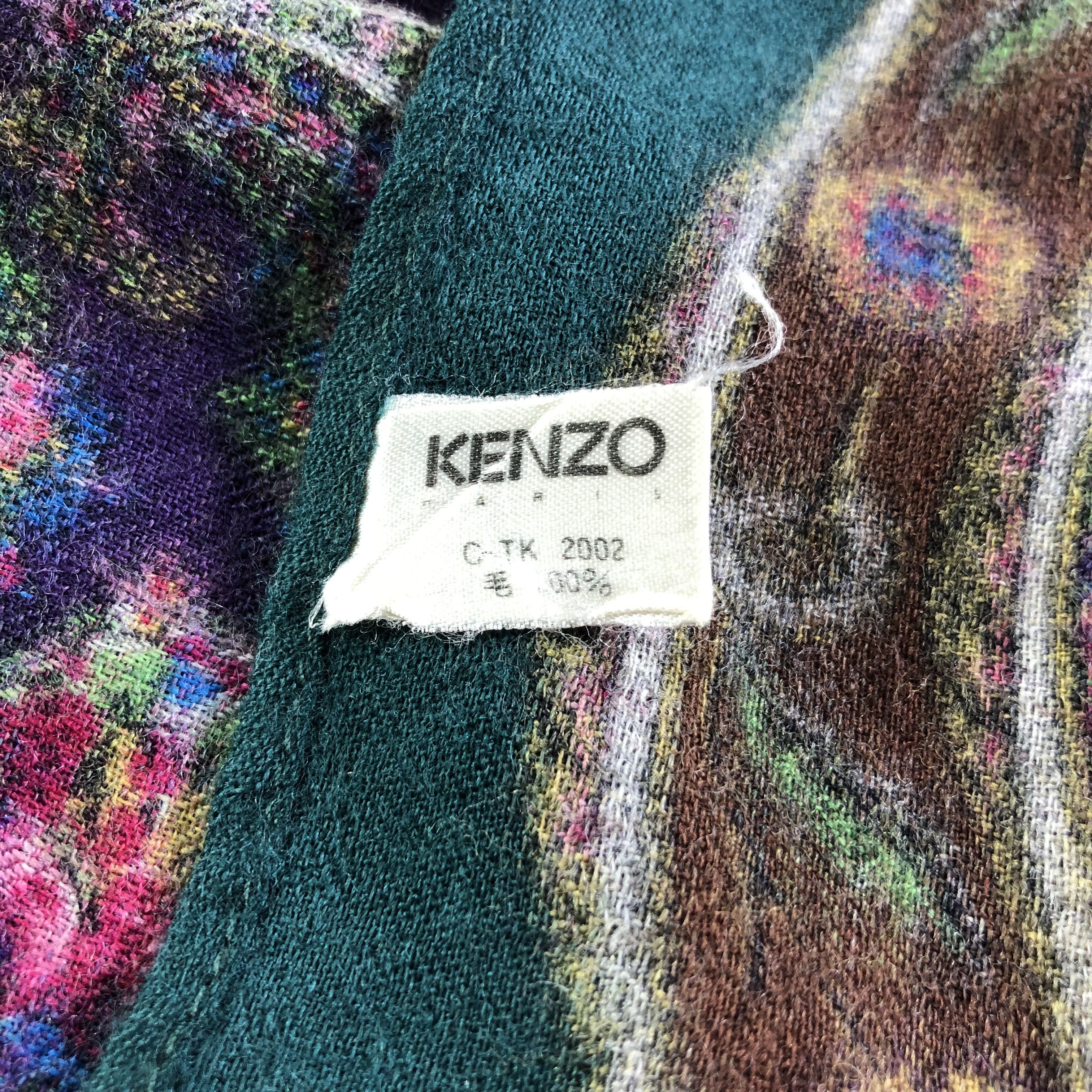 Kenzo Kenzo Paisley Wool Stole Scarf Muffler Neckwear V2078 Size ONE SIZE - 5 Thumbnail
