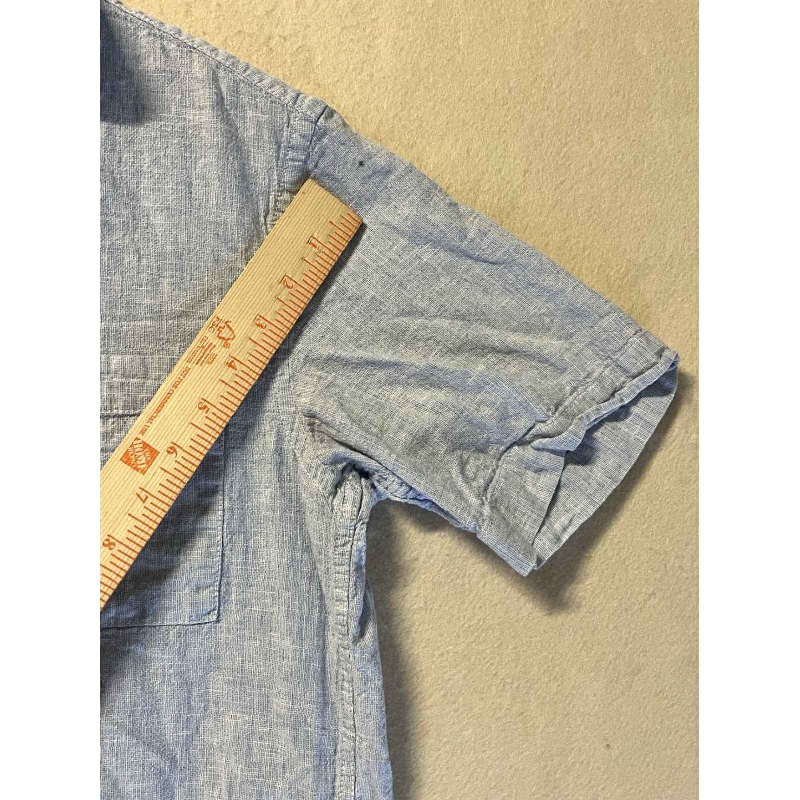 H&M Label Of Graded Goods Shirt Button-Up Short Sleeve Mens S Blue Cotton Knits Collared Breathable Pockets Button-Down Size US S / EU 44-46 / 1 - 6 Thumbnail