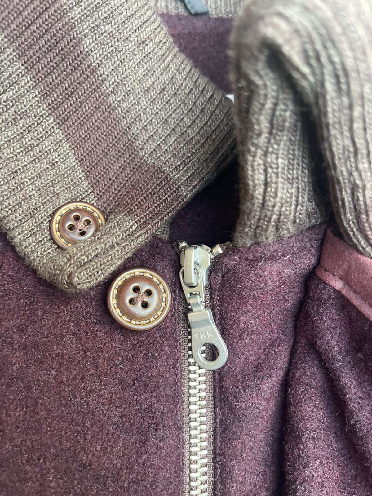 Japanese Brand Monterey Carmel Heritage Jacket Wool Knit & Quilted Panel Size US L / EU 52-54 / 3 - 5 Thumbnail