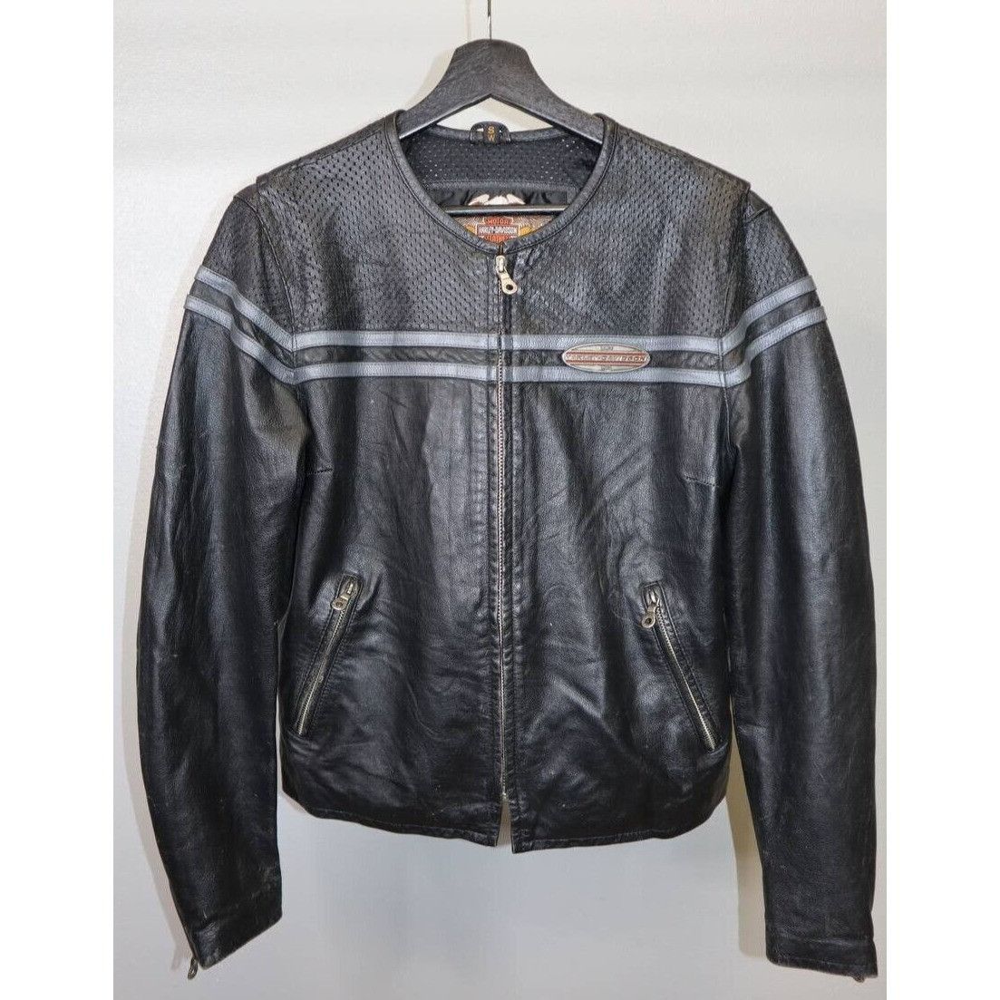 Harley Davidson Black Leather Jacket Womens Size Small