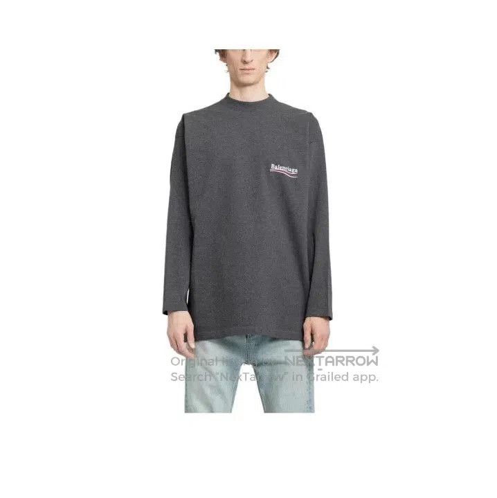 Balenciaga Balenciaga Gray Long Sleeve Logo T-Shirt for Men. Size US M / EU 48-50 / 2 - 1 Thumbnail