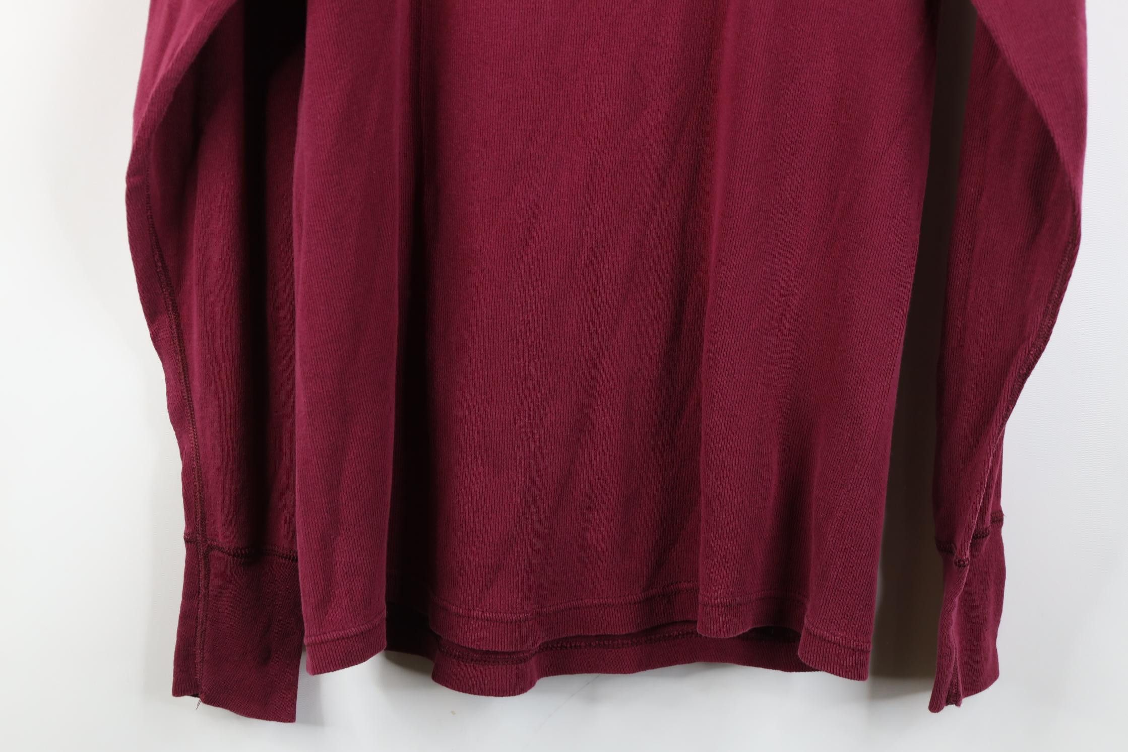Vintage Vintage 90s Streetwear Ribbed Knit Henley T-Shirt Red Size US M / EU 48-50 / 2 - 12 Thumbnail