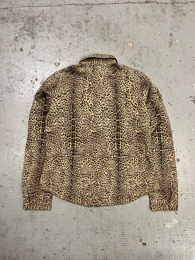 Roberto Cavalli 2000s Roberto Cavalli Beige & Black Leopard Shirt Size M / US 6-8 / IT 42-44 - 7 Thumbnail