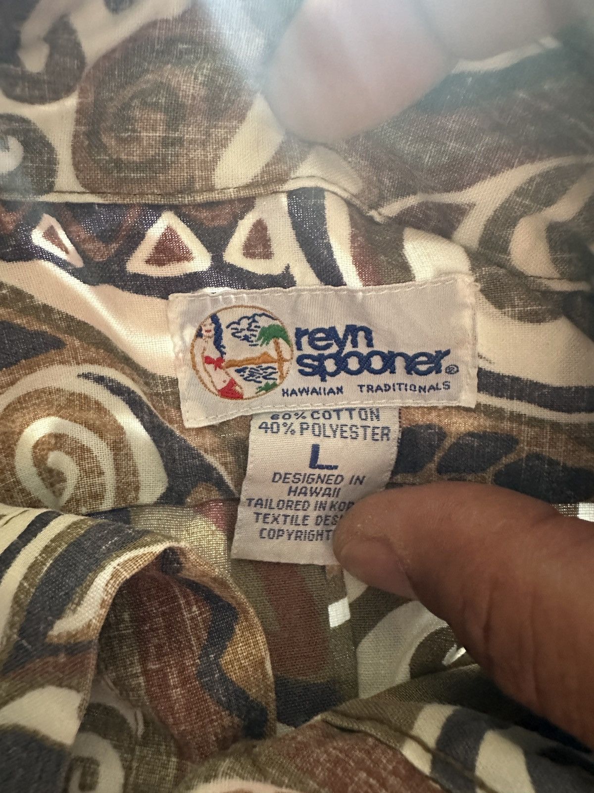 Reyn Spooner PreOwned Reyn Spooner Hawaiian Print Brown/White Men's L Size US L / EU 52-54 / 3 - 4 Thumbnail