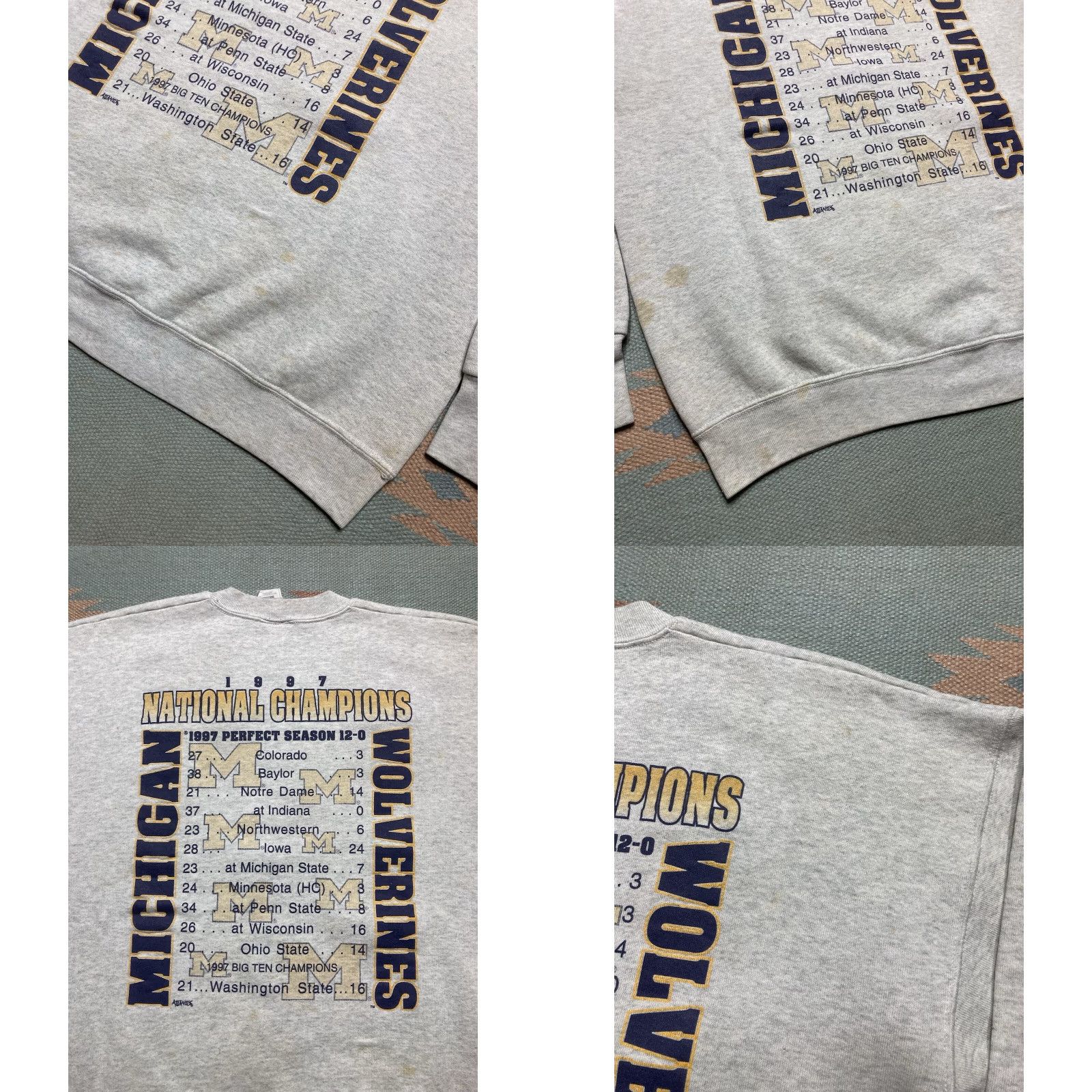 Vintage VINTAGE University of Michigan Wolverines 1997 Big Ten Sweatshirt Crewneck XL Mens Gray Pullover Size US XL / EU 56 / 4 - 9 Thumbnail