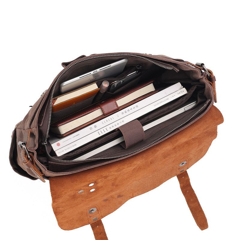 Japanese Brand 14-inch canvas hand-held shoulder bag Unisex Size ONE SIZE - 4 Thumbnail