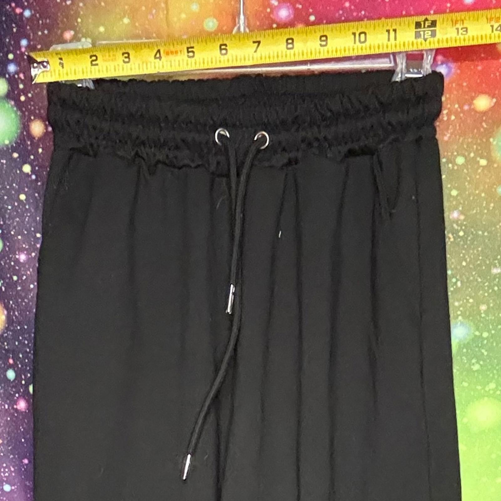 Designer Black Joggers with White Cat Pattern Size 26" / US 2 / IT 38 - 3 Thumbnail