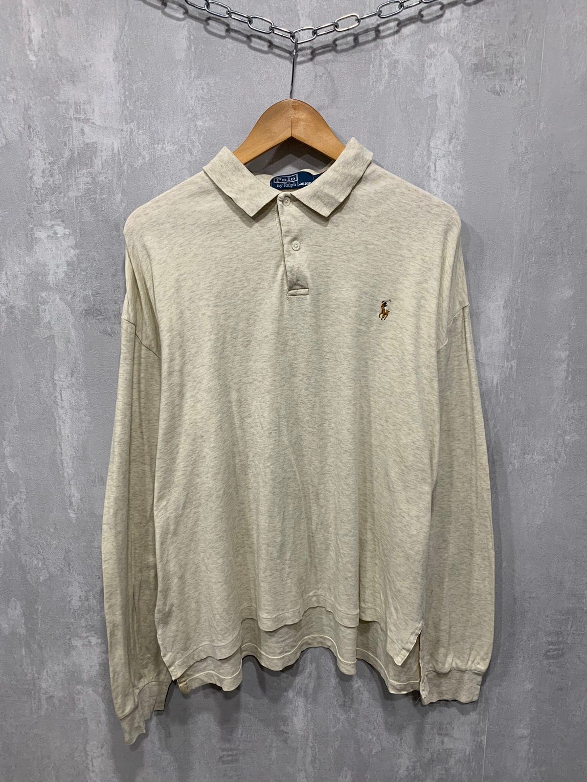 Pre-owned Polo Ralph Lauren X Vintage Polo Ralph Laurent Long Sleeve Shirt Baggy Y2k 80's In Beige